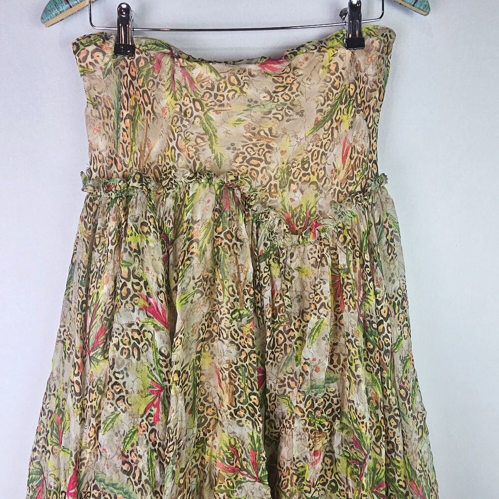 Diane Von Furstenberg Asymmetrical Flowy Fairytale Cheetah Print Skirt, Sz 2 - Picture 7 of 9